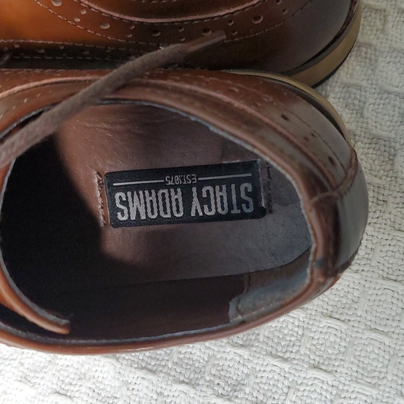 Stacy Addams Dickinson cap toe Oxford cognac boys size 9M - Picture 5 of 8